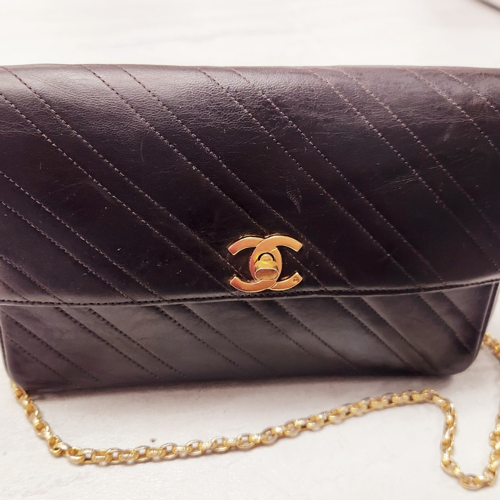 Vintage Chanel BrownLambskin Bijoux Chain Flap Bag